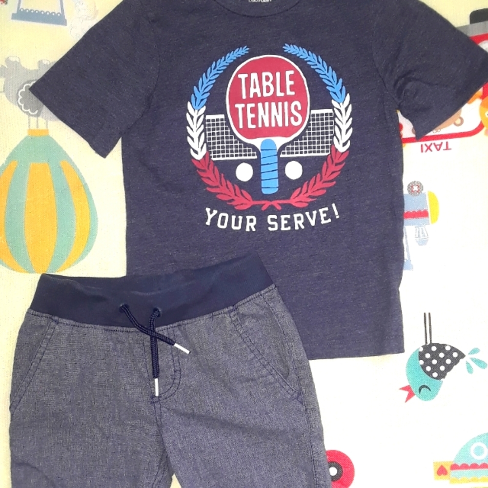 Blue Table Tennis T-shirt and Blue Shorts
